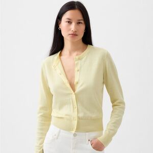 GAP Butter Yellow Cashmere Cardigan